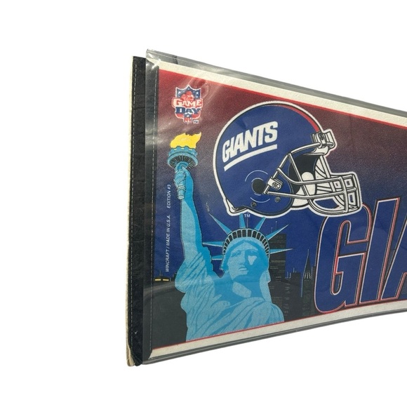 VINTAGE 1990s NEW YORK GIANTS PENNANT – NFL FOOTBALL COLLECTIBLE - Picture 7 of 8
